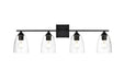 Elegant Lighting - LD7309W34BLK - Four Light Bath Sconce - Harris - Black And Clear