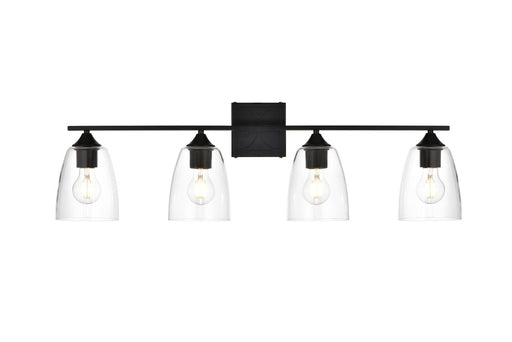 Elegant Lighting - LD7309W34BLK - Four Light Bath Sconce - Harris - Black And Clear