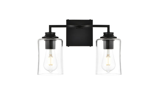 Elegant Lighting - LD7314W14BLK - Two Light Bath Sconce - Ronnie - Black And Clear