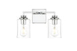 Elegant Lighting - LD7314W14CH - Two Light Bath Sconce - Ronnie - Chrome And Clear