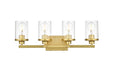 Elegant Lighting - LD7316W25BRA - Four Light Bath Sconce - Saanvi - Brass And Clear