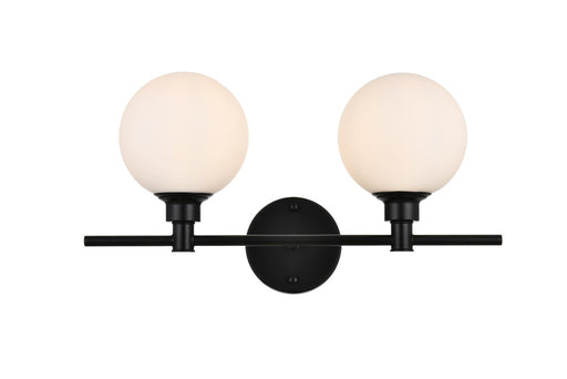 Elegant Lighting - LD7317W19BLK - Two Light Bath Sconce - Cordelia - Black And Frosted White
