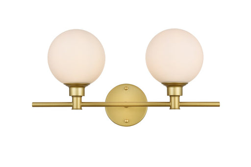 Elegant Lighting - LD7317W19BRA - Two Light Bath Sconce - Cordelia - Brass And Frosted White