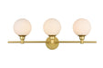 Elegant Lighting - LD7317W28BRA - Three Light Bath Sconce - Cordelia - Brass And Frosted White