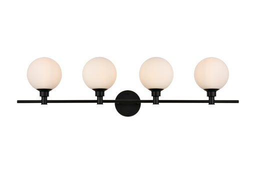 Elegant Lighting - LD7317W38BLK - Four Light Bath Sconce - Cordelia - Black And Frosted White