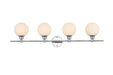 Elegant Lighting - LD7317W38CH - Four Light Bath Sconce - Cordelia - Chrome And Frosted White