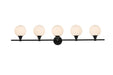 Elegant Lighting - LD7317W47BLK - Five Light Bath Sconce - Cordelia - Black And Frosted White