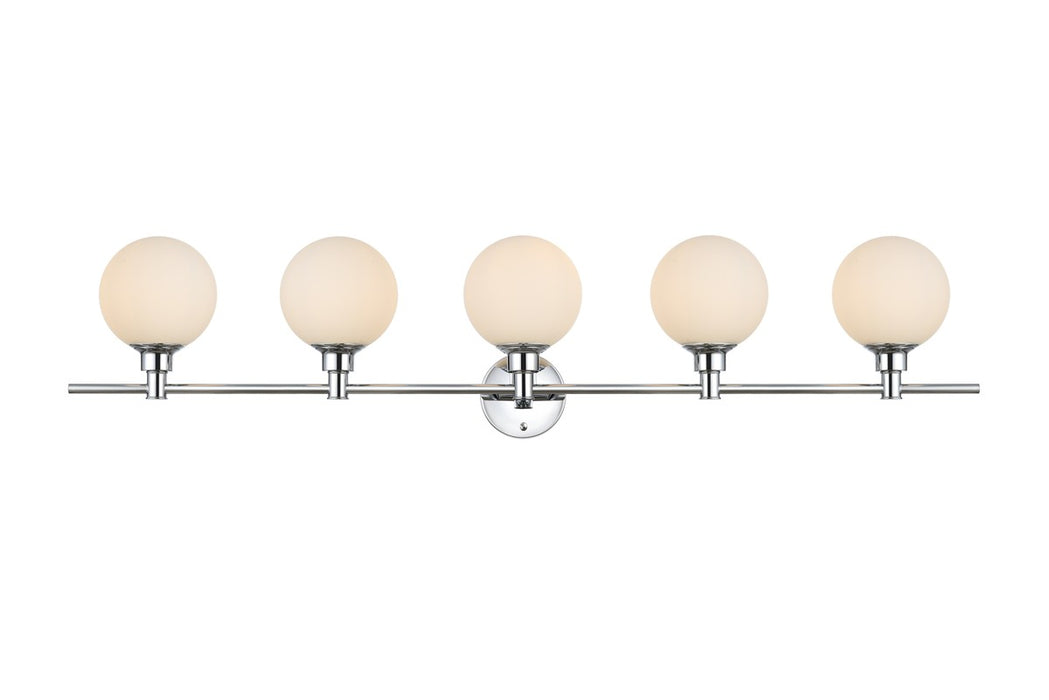 Elegant Lighting - LD7317W47CH - Five Light Bath Sconce - Cordelia - Chrome And Frosted White