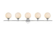 Elegant Lighting - LD7317W47CH - Five Light Bath Sconce - Cordelia - Chrome And Frosted White