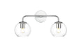 Elegant Lighting - LD7321W19CH - Two Light Bath Sconce - Genesis - Chrome And Clear