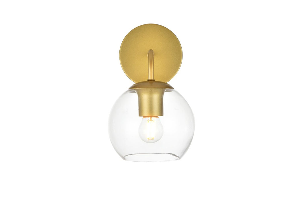 Elegant Lighting - LD7321W6BRA - One Light Bath Sconce - Genesis - Brass And Clear