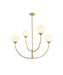 Elegant Lighting - LD814D36BR - Four Light Chandelier - Nyomi - Brass