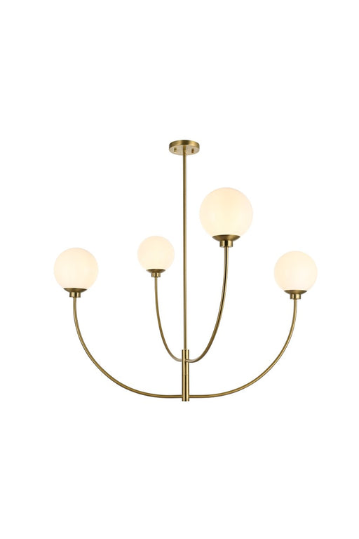 Elegant Lighting - LD814D42SG - Four Light Chandelier - Nyomi - Satin Gold