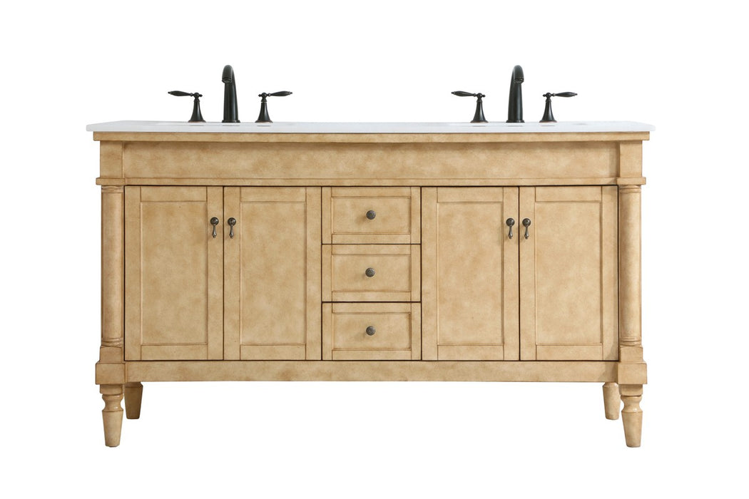 Elegant Lighting - VF13060DAB-VW - Double Bathroom Vanity - Lexington - Antique Beige