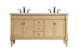 Elegant Lighting - VF13060DAB-VW - Double Bathroom Vanity - Lexington - Antique Beige