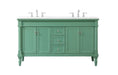 Elegant Lighting - VF13060DVM-VW - Double Bathroom Vanity - Lexington - Vintage Mint