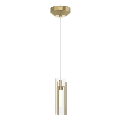 Exos Glass One Light Mini Pendant Modern Brass