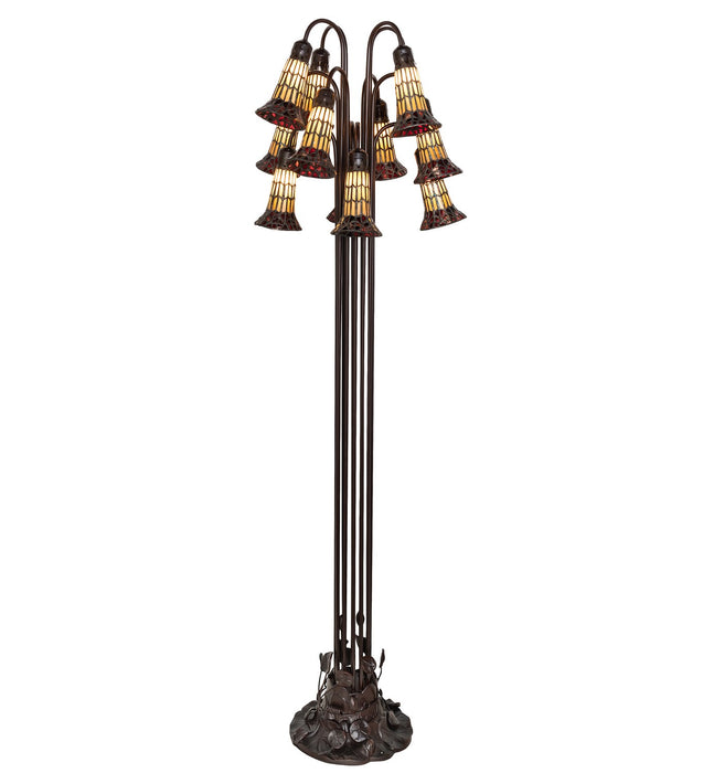 Meyda Tiffany - 251698 - 12 Light Floor Lamp - Stained Glass Pond Lily - Mahogany Bronze