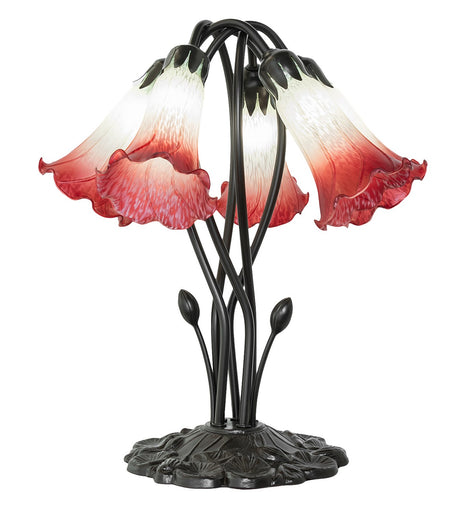 Red/Seafoam Five Light Table Lamp