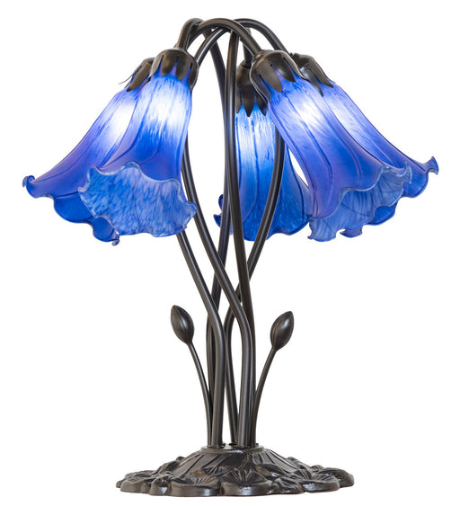 Meyda Tiffany - 262221 - Five Light Table Lamp - Blue - Mahogany Bronze