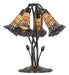 Meyda Tiffany - 262229 - Five Light Table Lamp - Stained Glass Pond Lily - Mahogany Bronze