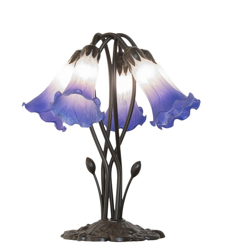 Blue/White Five Light Table Lamp