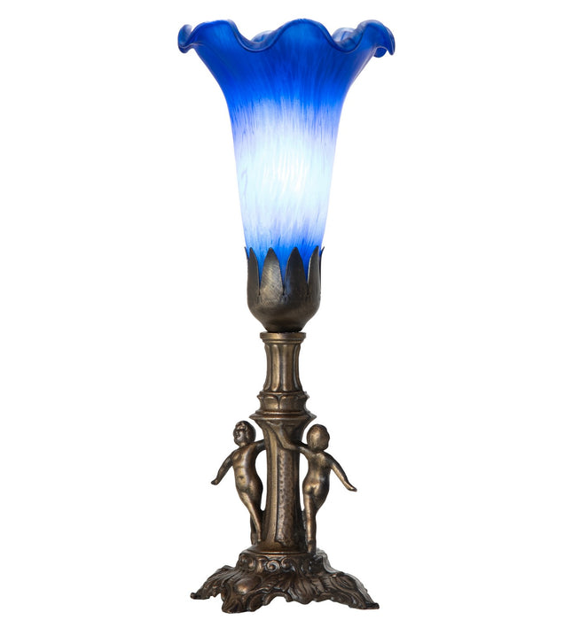Meyda Tiffany - 262936 - One Light Mini Lamp - Blue - Antique Brass