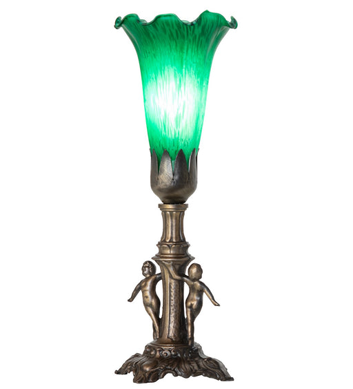 Meyda Tiffany - 262938 - One Light Mini Lamp - Green - Antique Brass