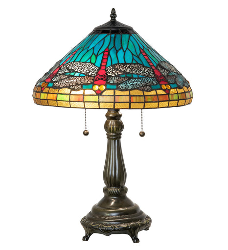 Tiffany Dragonfly Two Light Table Lamp