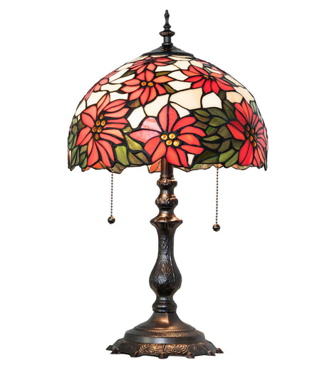 Poinsettia Two Light Table Lamp