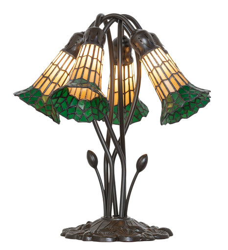 Stained Glass Pond Lily Five Light Table Lamp