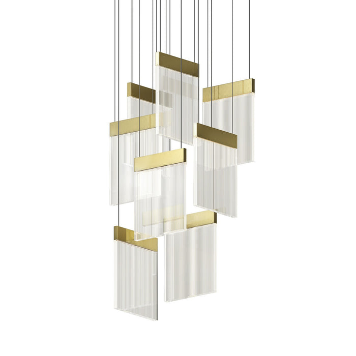 Sonneman - 3094.14 - LED Pendant - V Panels - Brass