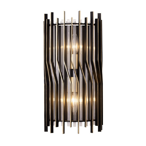 Varaluz - 393W02MBFG - Two Light Wall Sconce - Park Row - Matte Black/French Gold