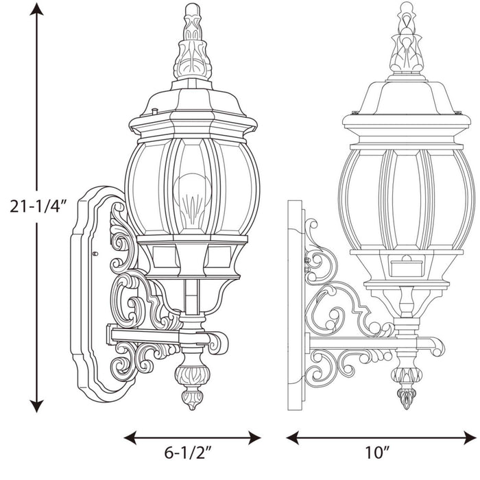 Progress Lighting - P5878-31 - One Light Wall Lantern - Onion Lantern - Textured Black