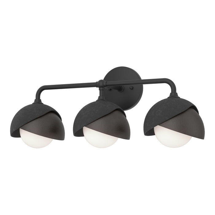 Hubbardton Forge - 201375-SKT-10-14-GG0711 - Three Light Bath Sconce - Brooklyn - Black