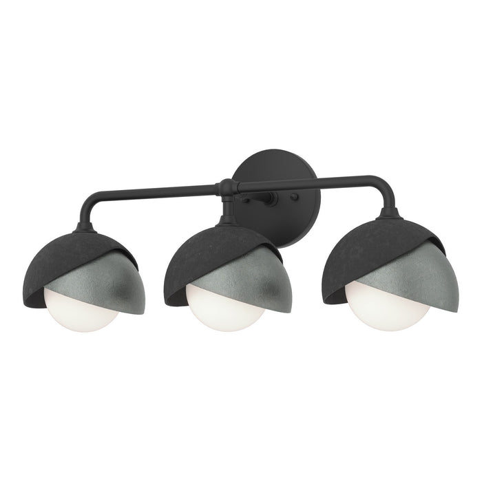Hubbardton Forge - 201375-SKT-10-82-GG0711 - Three Light Bath Sconce - Brooklyn - Black