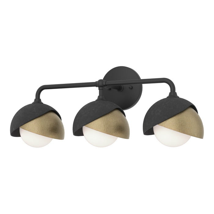 Hubbardton Forge - 201375-SKT-10-84-GG0711 - Three Light Bath Sconce - Brooklyn - Black