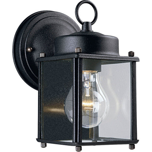 Flat Glass Lantern One Light Wall Lantern Black