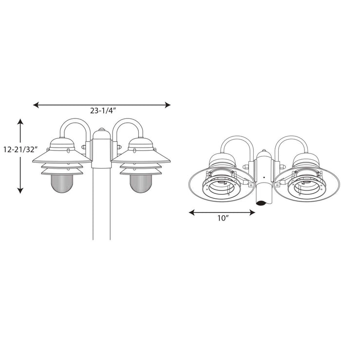 Progress Lighting - P5493-31 - Two Light Post Lantern - Newport - Textured Black