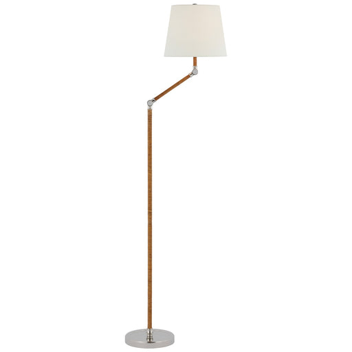 Visual Comfort Signature - CHA 9083PN/NRT-L - LED Floor Lamp - Basden - Polished Nickel and Natural Rattan