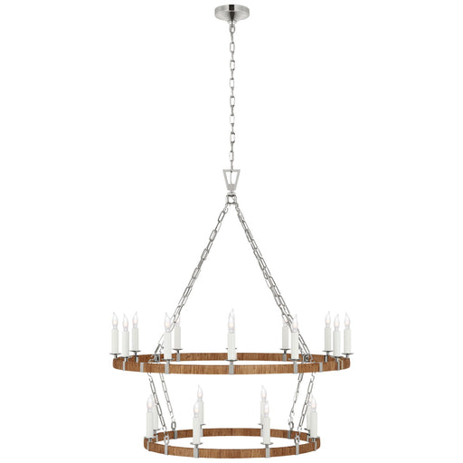 Visual Comfort Signature - CHC 5880PN/NRT - LED Chandelier - Darlana Wrapped - Polished Nickel and Natural Rattan