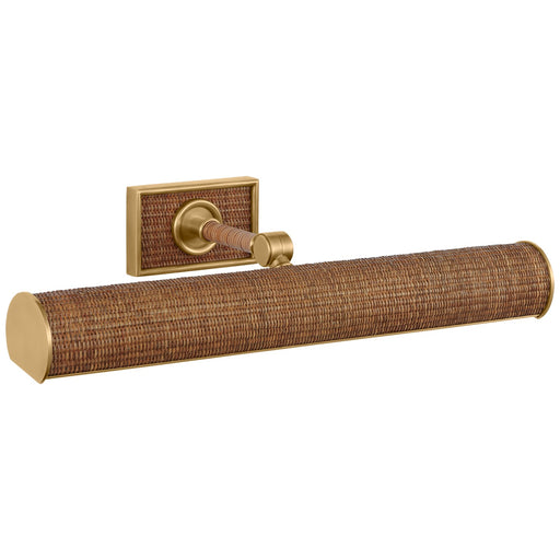 Visual Comfort Signature - CHD 2583AB/NRT - LED Picture Light - Halwell - Antique-Burnished Brass and Natural Woven Rattan