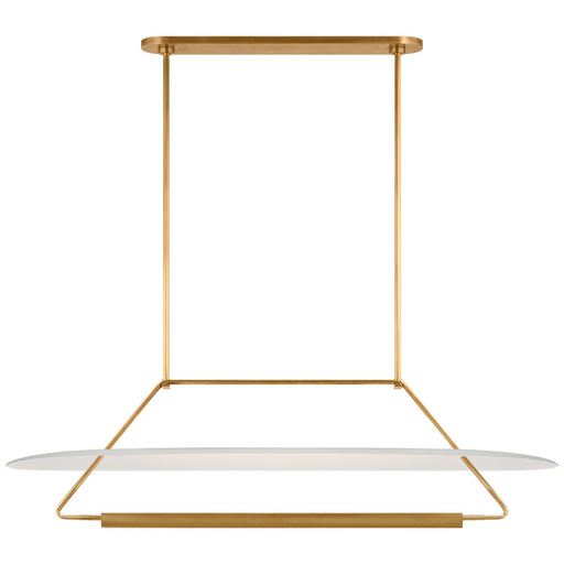 Visual Comfort Signature - KW 5107AB/WHT - LED Linear Pendant - Teline - Antique-Burnished Brass and Matte White