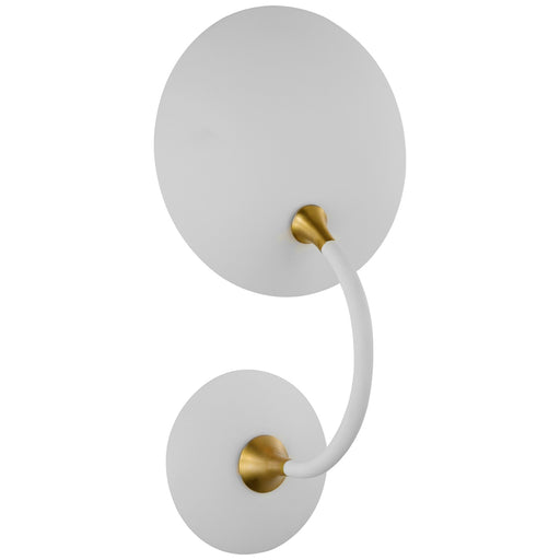 Visual Comfort Signature - TOB 2780WHT/HAB - LED Wall Sconce - Keira - Matte White and Hand-Rubbed Antique Brass