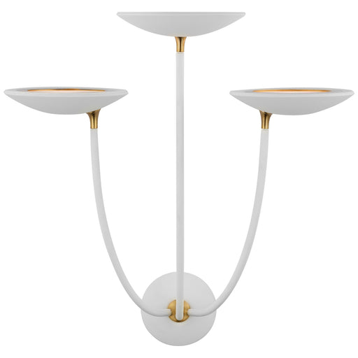 Visual Comfort Signature - TOB 2785WHT/HAB - LED Wall Sconce - Keira - Matte White and Hand-Rubbed Antique Brass