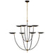 Visual Comfort Signature - TOB 5785BZ/HAB - LED Chandelier - Keira - Bronze and Hand-Rubbed Antique Brass