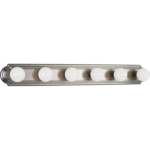 Broadway-Racetrack Six Light Bath Vanity Brushed Nickel