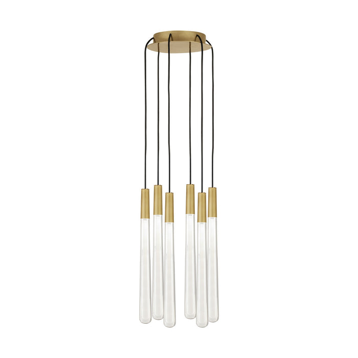 Visual Comfort Modern - 700TRSPPYLC6RNB-LED930 - Six Light Chandelier - Natural Brass