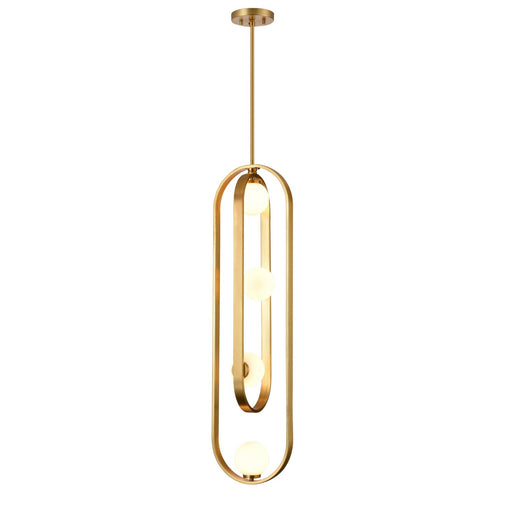 DVI Lighting - DVP45010BR-OP - Four Light Pendant - Atwood - Brass With Half Opal Glass