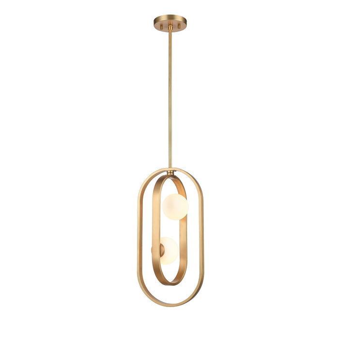 DVI Lighting - DVP45019BR-OP - Two Light Pendant - Atwood - Brass With Half Opal Glass